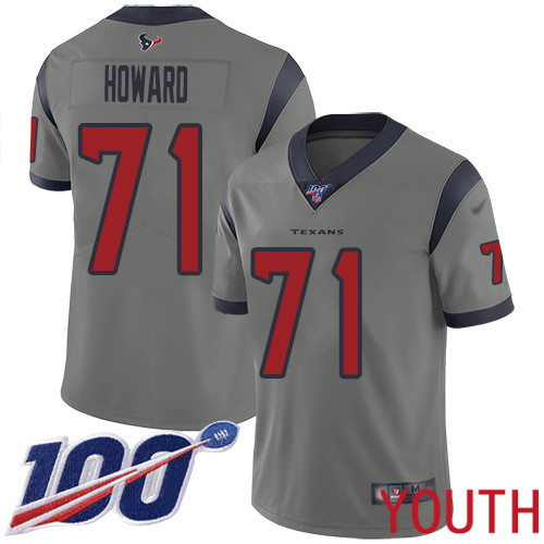 Houston Texans Limited Gray Youth Tytus Howard Jersey NFL Football #71 100th Season Inverted Legend